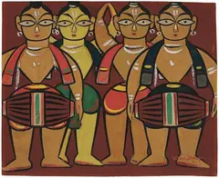 Untitled by Jamini Roy, Tempera on card pasted on mount board, sold Dec 2021