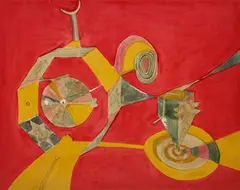 Untitled by Prabhakar Barwe, Oil, enamel and artificial eye on canvas, sold Dec 2021