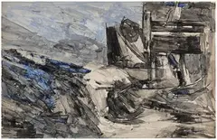 Untitled by Ram Kumar, 1976, Acrylic on paper pasted on mount board, sold Dec 2021
