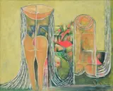 Untitled by Krishna Shamrao Kulkarni, Acrylic on canvas, sold Dec 2021
