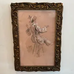 Untitled by Jules Chéret, charcoal and pastel drawing titled ", offered Jun 2023