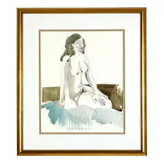 Untitled by Ruth Rippon, Watercolor Nude, offered Feb 2023