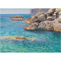 Sunbather by Granville Redmond, oil on board, sold Feb 2026