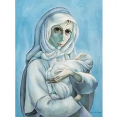 Madonna and Child by Margaret Keane, 1964, oil on canvas, sold Feb 2026