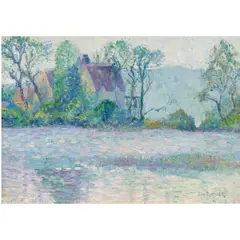 Untitled (Pond Reflections) by Joseph Raphael, oil on board, sold Feb 2026