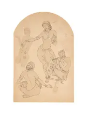Untitled by Krishnaji Howlaji, 1948, Pencil and ink on paper, sold Mar 2026