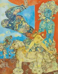 Acrobat by Sakti Burman, Oil on canvas, sold Mar 2026