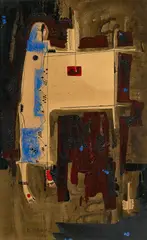 Untitled by B. Prabha, 1957, Oil on card, sold May 2026