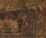 Untitled by Satish Gujral, Cement and oil on canvas, sold May 2026