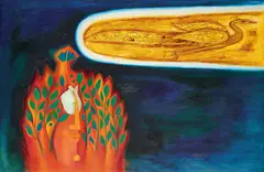 Peacock by Laxman Pai, 1972, Oil on canvas, sold May 2026