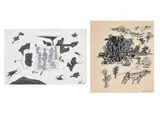 A Pair of Untitled Drawings by Himmat Shah, Ink and collage on paper laid on paper; pencil and ink on paper, sold May 2026