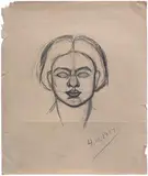 Self-Portrait by Amrita Sher-Gil, 1927, Pencil on paper, sold Jul 2021