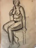 Untitled by Amrita Sher-Gil, Charcoal on paper, sold May 2021