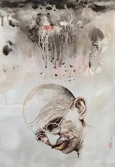 Untitled by Sudhanshu Sutar, Watercolour and ink on paper, sold May 2021