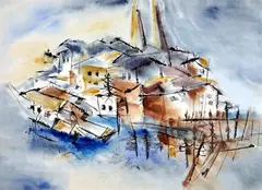 Untitled by Devraj Dakoji, Watercolour on paper, sold May 2021