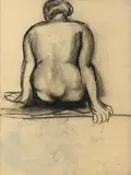 Untitled by Amrita Sher-Gil, Charcoal on paper, sold Oct 2021
