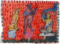 Untitled by Arpita Singh, 2001, Watercolour on rice paper, sold Oct 2021