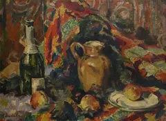 Still Life with Apples by Jehangir Sabavala, Oil on canvas, sold Apr 2021