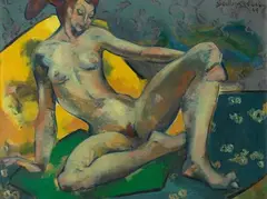 Nude by Jehangir Sabavala, Oil on canvas, sold Apr 2021