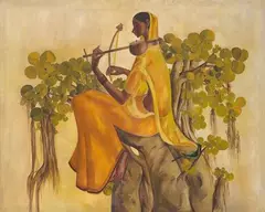 Untitled by B. Prabha, Oil on canvas, sold Apr 2021