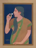 Untitled by Lalu Prasad Shaw, Tempera on paper, sold Jul 2021