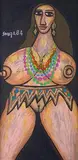 Odalisque by F. N. Souza, 1984, Acrylic and oil on board, sold Jul 2021