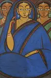 Untitled by Jamini Roy, Tempera on paper pasted on cardboard, sold Jul 2021