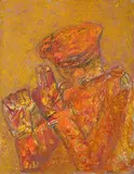 Untitled by Krishen Khanna, Oil on canvas, sold Jul 2021