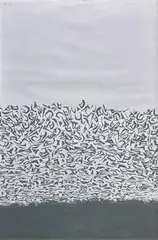 Untitled by A. Balasubramaniam, 2002, Silk screen and silicon on paper, sold Jul 2021