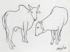 Untitled by Manjit Bawa, Charcoal on paper, sold Mar 2021