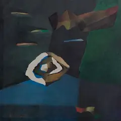 Space by K. M. Adimoolam, Oil on canvas, sold Mar 2021