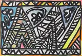 Mountain by Jogen Chowdhury, 1999, Watercolour and ink on paper pasted on board, sold Mar 2021