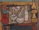 Untitled by Jyoti Bhatt, Oil on board, sold Mar 2021