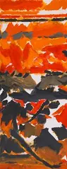 Fire by S. H. Raza, Acrylic on paper, sold Mar 2021