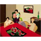 Still Life with Watermelons by Abel Quezada, 1989, oil on board, sold Feb 2026