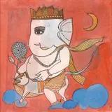 Sri Ganesh in the Night Sky by Badri Narayan, 2000, Ink and watercolour on paper, sold Jul 2026