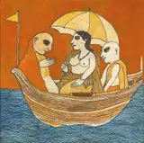 The Princess Sanghamitra Sailing for Sri Lanka by Badri Narayan, 2000, Ink and watercolour on paper, sold Jul 2026