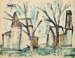 Untitled by F. N. Souza, Mixed media on paper – monoprint, sold Jul 2026