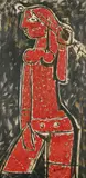 The Red Girl by Maqbool Fida Husain, Oil on board, sold Sep 2026