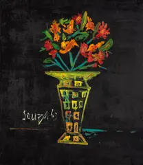 Untitled (Still Life) by F. N. Souza, Oil on cloth, sold Sep 2026
