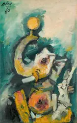 Ganesha by Maqbool Fida Husain, Oil on canvas, sold Sep 2026