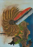 Word Flower I by Maqbool Fida Husain, 1972, Oil on canvas, sold Sep 2026
