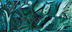 Untitled by F. N. Souza, Oil on board, sold Sep 2026