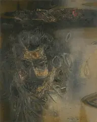 Self by Ghulam Rasool Santosh, Oil on canvas, sold Sep 2026