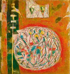 Sankirtana by K. K. Hebbar, Oil on Canvas, sold Sep 2026