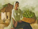 Untitled (Fruit Seller) by B. Prabha, Oil on canvas, sold Sep 2026