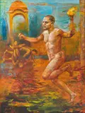 Torch Bearer by Anupam Sud, 2010, Oil on canvas, sold Sep 2026