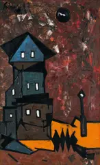 Untitled by Lancelot Ribeiro, Oil on board, sold Sep 2026