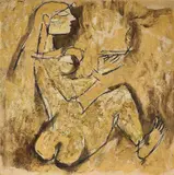 Untitled by Maqbool Fida Husain, Oil on board, sold Sep 2026