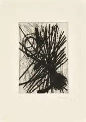 G 011 by Hans Hartung, 1947, Vernis mou et pointe sèche sur cuivre, sold May 2025